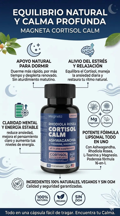 CORTISOL CALM – Suplemento para el Estrés, el Sueño y la Energía